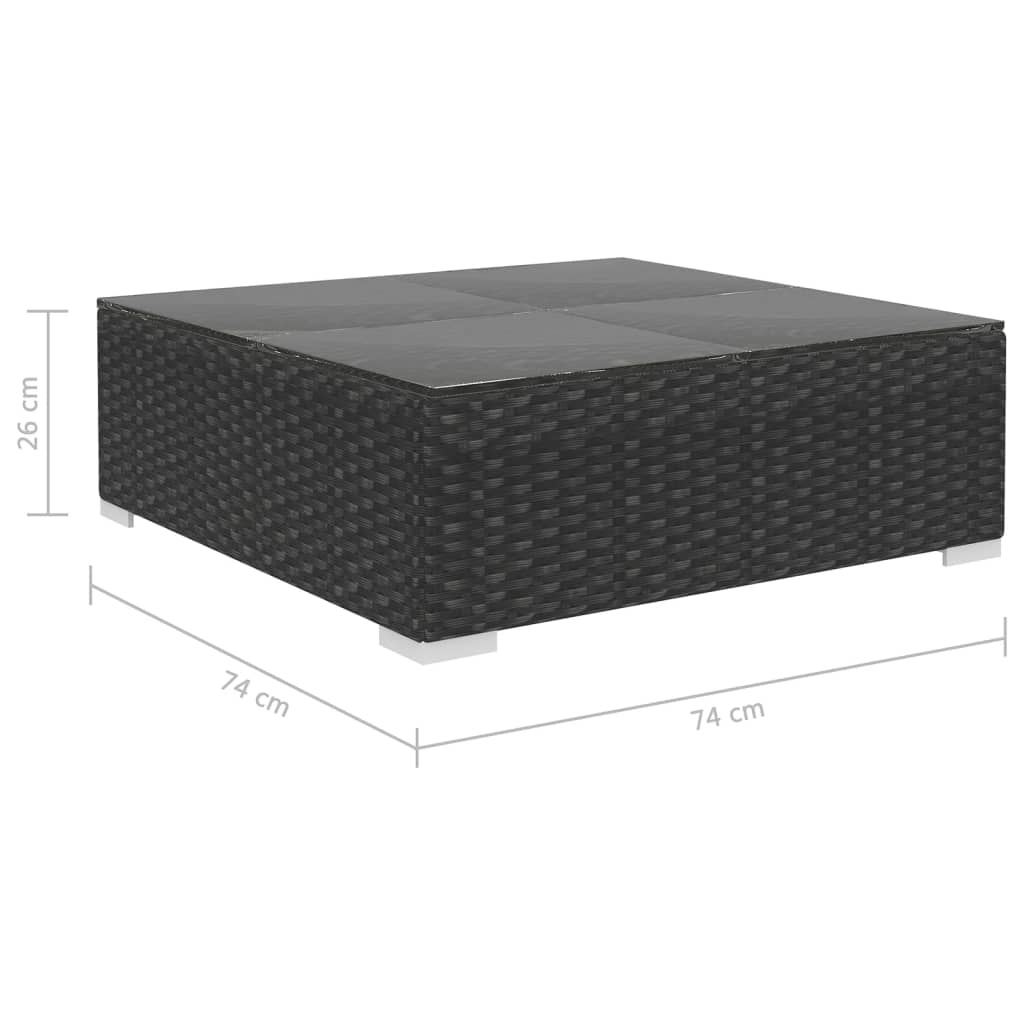 VD 5-delige Loungeset met kussens poly rattan zwart
