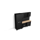 TM premium modulair werkplaatssysteem, 6-delig, matzwart