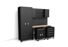 TM premium modulair werkplaatssysteem, 6-delig, matzwart