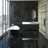 TM PVC Marmer Plaat Hoogglans Zwart - Black 260x122 3mm Dik