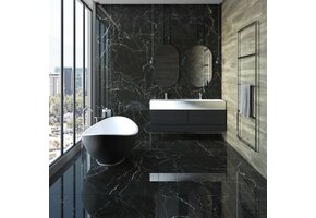 TM PVC Marmer Plaat Hoogglans Zwart - Black 260x122 3mm Dik