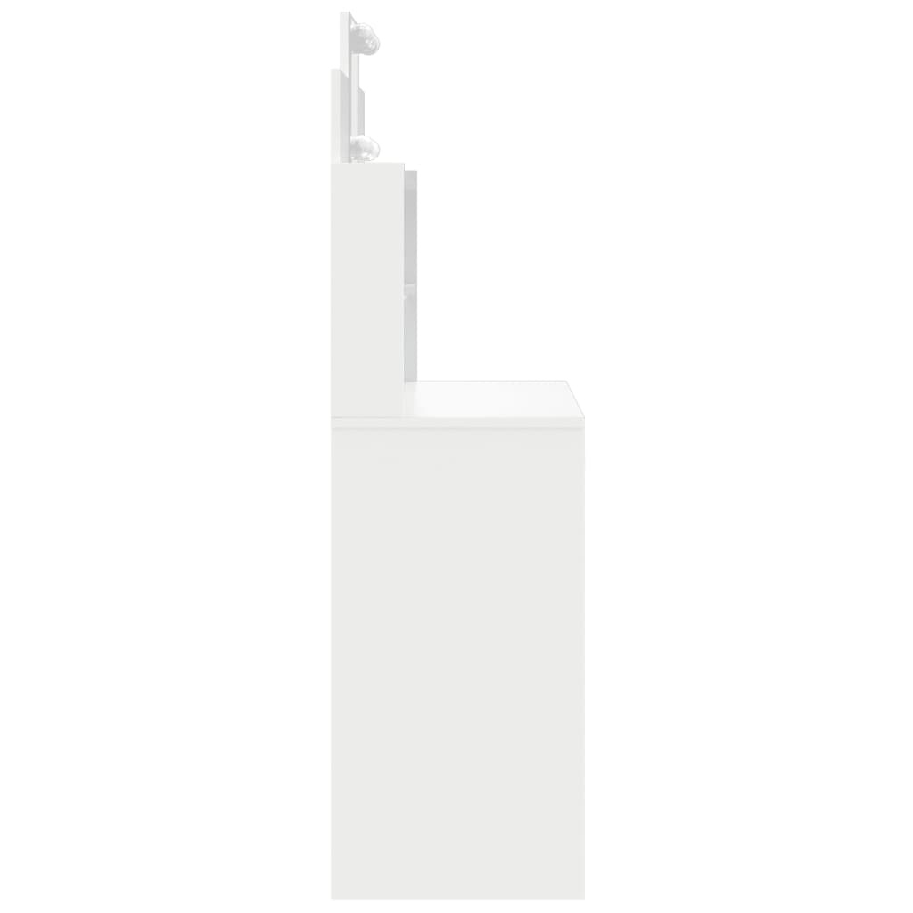 Kaptafel met LED-verlichting 96x40x142 cm wit