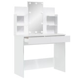 Make up tafel , Kaptafel met LED-verlichting 96x40x142 cm wit