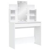 Make up tafel , Kaptafel met LED-verlichting 96x40x142 cm wit