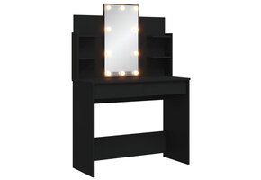 Kaptafel met LED-verlichting 96x40x142 cm zwart