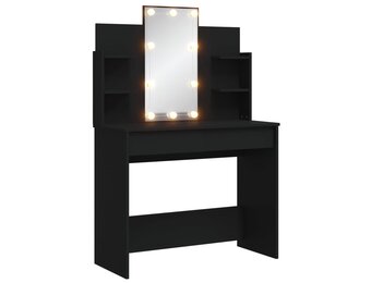 Kaptafel met LED-verlichting 96x40x142 cm zwart