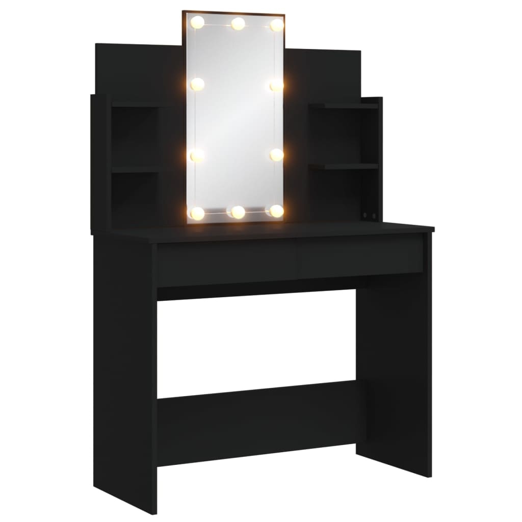 Kaptafel met LED-verlichting 96x40x142 cm zwart