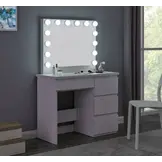 Kaptafel met LED-verlichting 95x43x149 cm wit