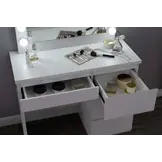 Kaptafel met LED-verlichting 95x43x149 cm wit