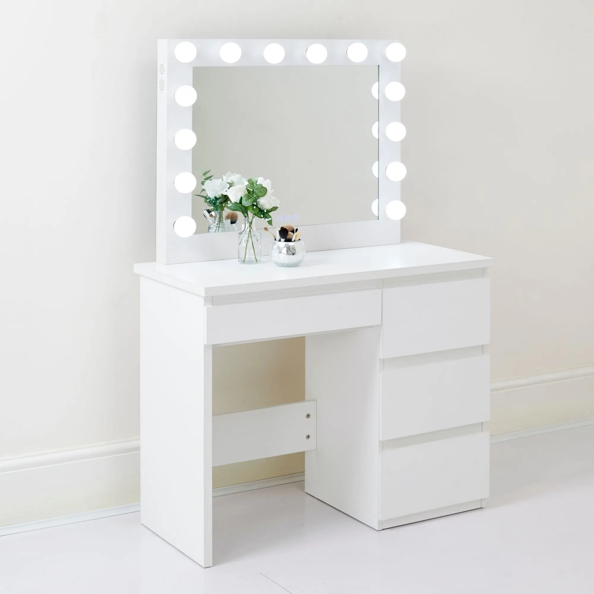 Kaptafel met LED-verlichting 95x43x149 cm wit