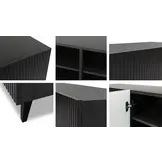 Tv-meubel Modern design met elektrische openhaard 190x45,5x60,5 cm Zwart