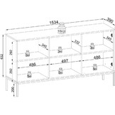 Tabar en Co Dressoirs kast met glas 153 cm