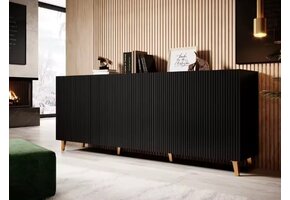 Tabar en Co Dressoirs kast gereeploos 200x40x82 cm Zwart