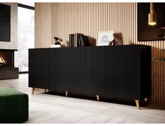 Tabar en Co Dressoirs kast gereeploos 200x40x80 cm Zwart