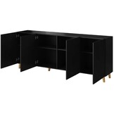 Tabar en Co Dressoirs kast gereeploos 200x40x80 cm Zwart