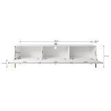 TV Meubel  zwart modern Design met gouden pootjes 190cm