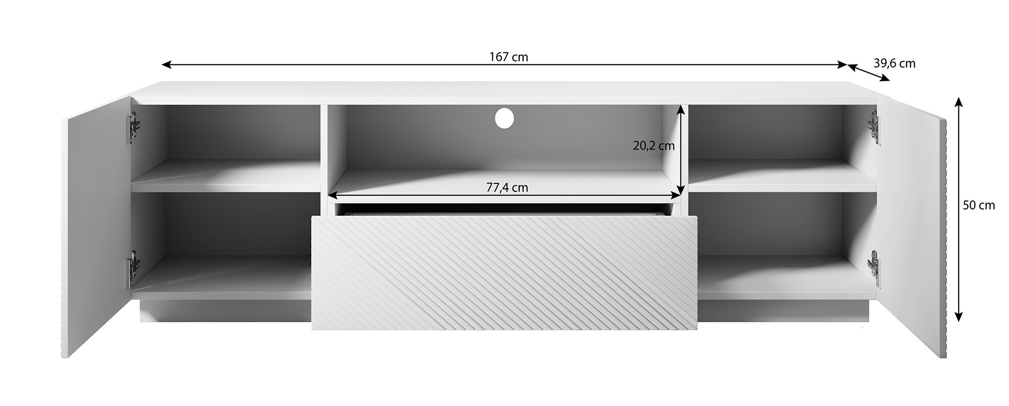 TV-Meubel modern Design met frame zwart 167cm