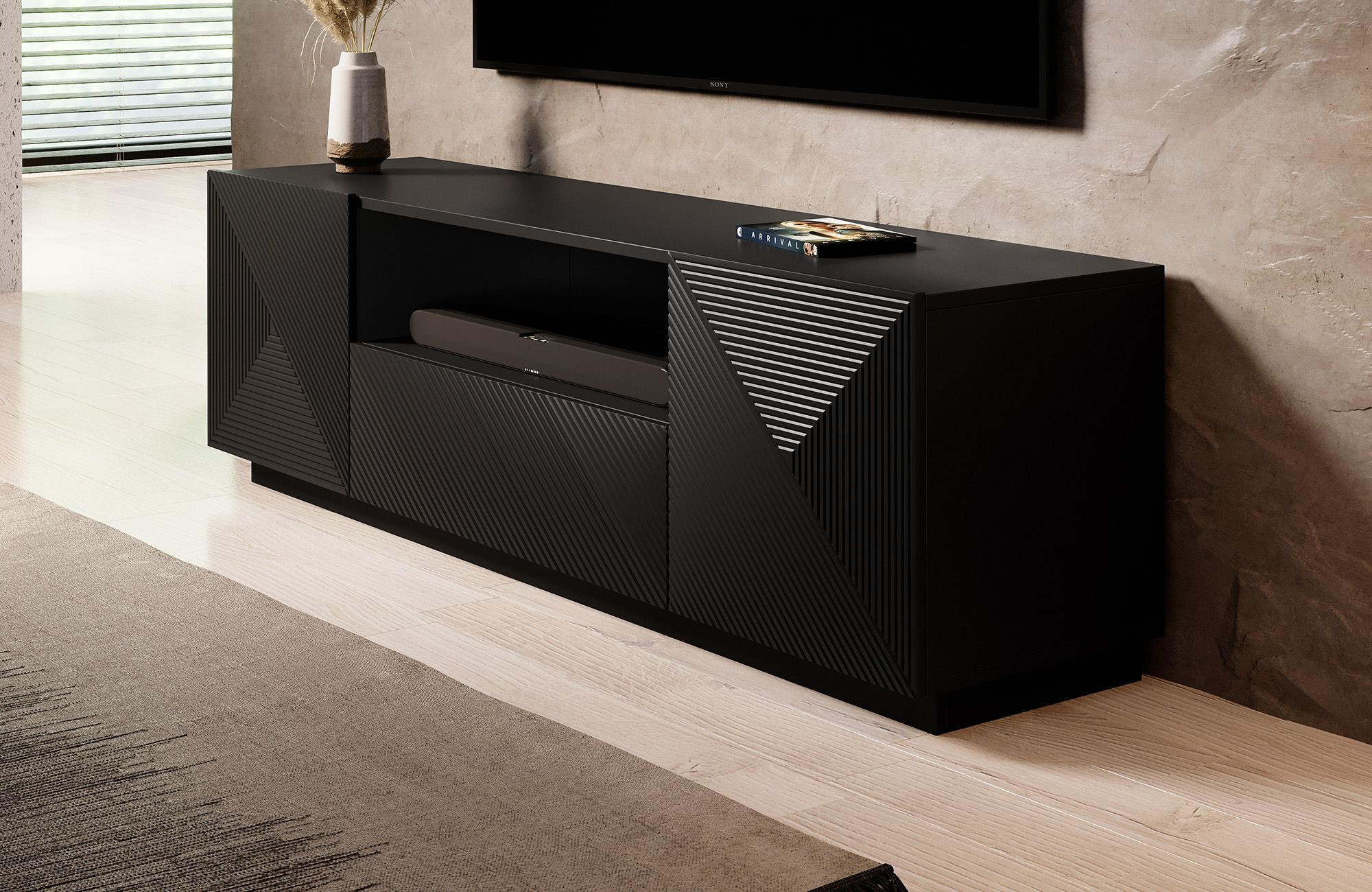 TV-Meubel modern Design met frame zwart 167cm