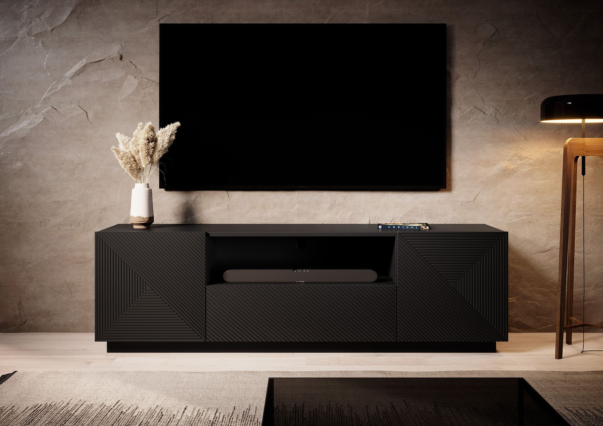 TV-Meubel modern Design met frame zwart 167cm