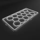 TM Led showroom , hexagon verlichting , Auto detailing honingraat  verlichting 241 x 478 cm