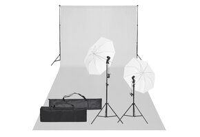 VD Fotostudioset met verlichtingsset en achtergrond