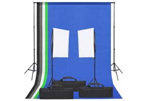 VD Fotostudioset met verlichtingsset en achtergrond