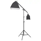 VD  Fotostudioset met verlichtingsset en achtergrond