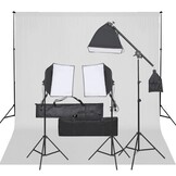 VD Fotostudioset met verlichtingsset en achtergrond