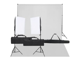 VD Fotostudioset met verlichtingsset en achtergrond