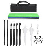 VD Fotostudioset met verlichtingsset, achtergrond en reflector