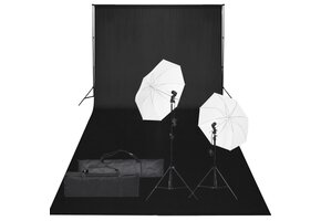 VD Fotostudioset met verlichtingsset en achtergrond