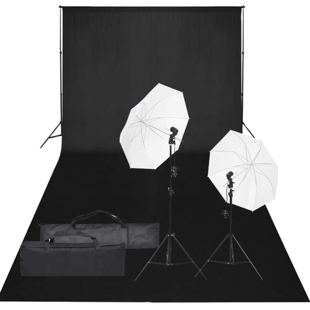 VD Fotostudioset met verlichtingsset en achtergrond