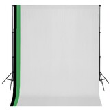 VD Fotostudioset met 3 katoenen achtergronden en frame 3x3 m