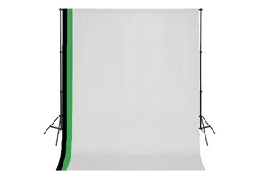 VD Fotostudioset met 3 katoenen achtergronden en frame 3x3 m
