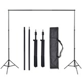VD Fotostudioset met 3 katoenen achtergronden en frame 3x3 m