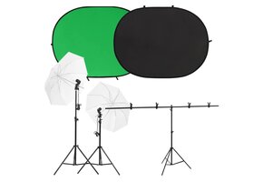 VD Fotostudioset met verlichtingsset en achtergrondscherm