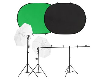 VD Fotostudioset met verlichtingsset en achtergrondscherm