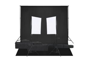 VD Fotostudioset met verlichtingsset en achtergrond
