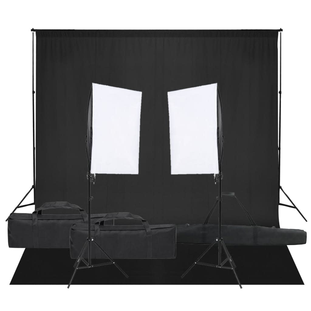 VD Fotostudioset met verlichtingsset en achtergrond