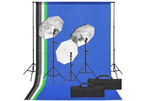 VD Fotostudioset met verlichtingsset en achtergrond