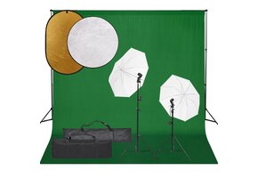 VD Fotostudioset met verlichtingsset, achtergrond en reflector