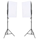 VD  Fotostudioset met verlichtingsset en achtergrond