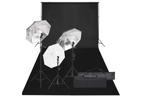 VD Fotostudioset met verlichtingsset en achtergrond