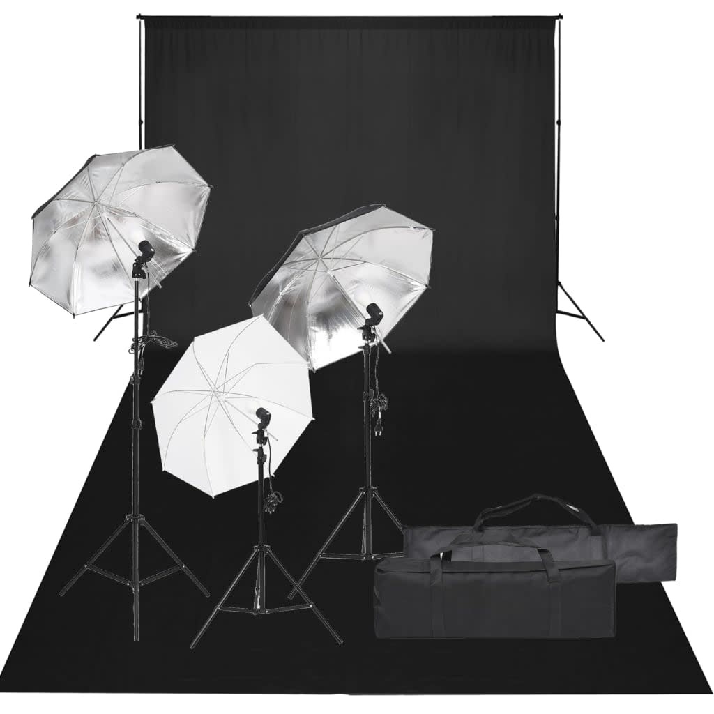 VD Fotostudioset met verlichtingsset en achtergrond