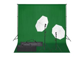 VD Fotostudioset met verlichtingsset en achtergrond