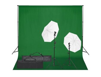 VD Fotostudioset met verlichtingsset en achtergrond
