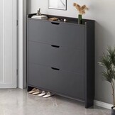 Schoenenkast 99x17x115 cm zwart