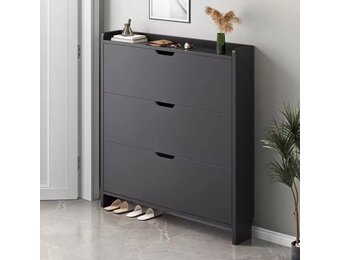 Schoenenkast 99x17x115 cm zwart