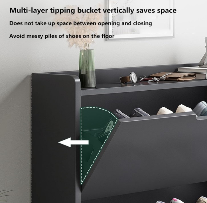 Schoenenkast 99x17x115 cm bewerkt zwart