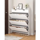 Schoenenkast 125x17x100 cm Wit